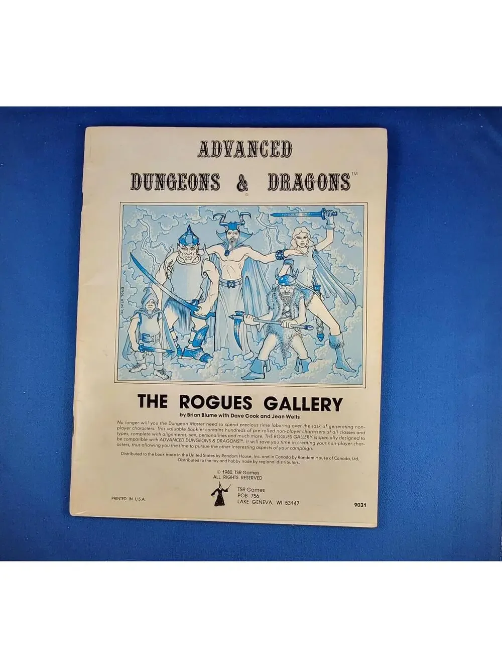 AD&D The Rogues Gallery TSR 9031 Character Reference Book D&D 1st Edition 1980